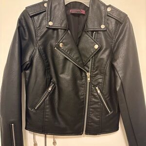No Boundaries Black Leather Moto Jacket